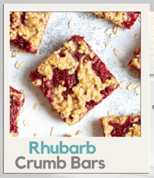 Healthy Rhubarb Crumble Bars